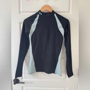 Under Armour Coldgear MockNeck Compression Top | Black/Blue | M